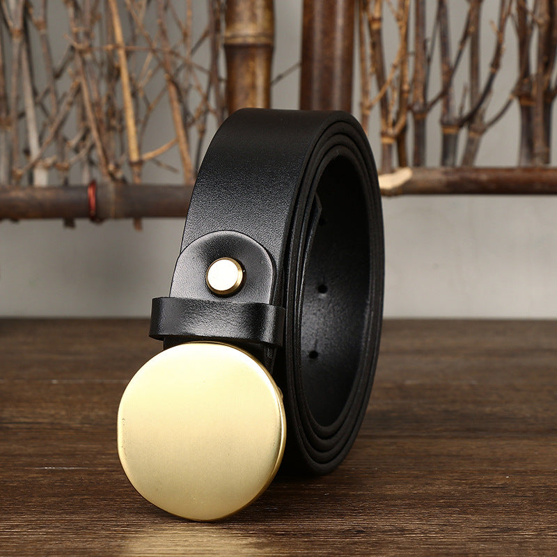 Fashion Smooth Round Buckle Belt