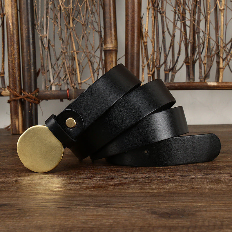 Fashion Smooth Round Buckle Belt