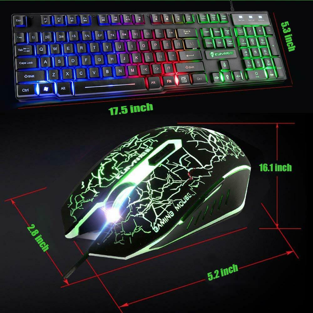 Gaming Mechanical Feeling Keyboard LED Backlit Mouse With Pad