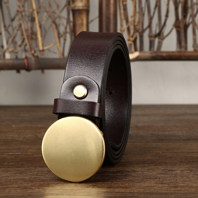 Fashion Smooth Round Buckle Belt