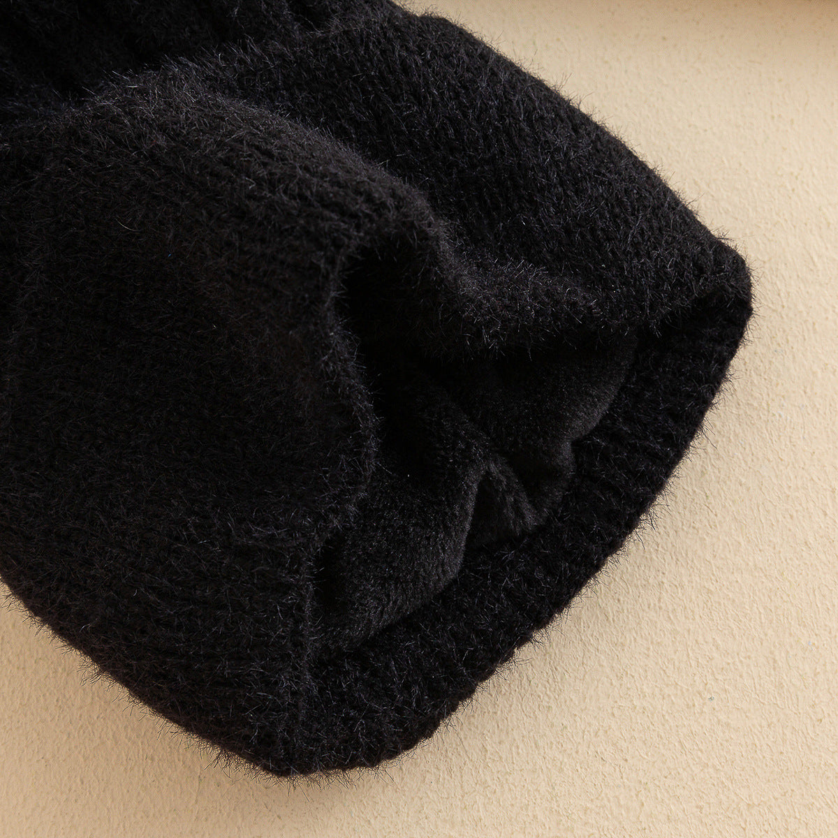 Suede Short Fur Ball Hat