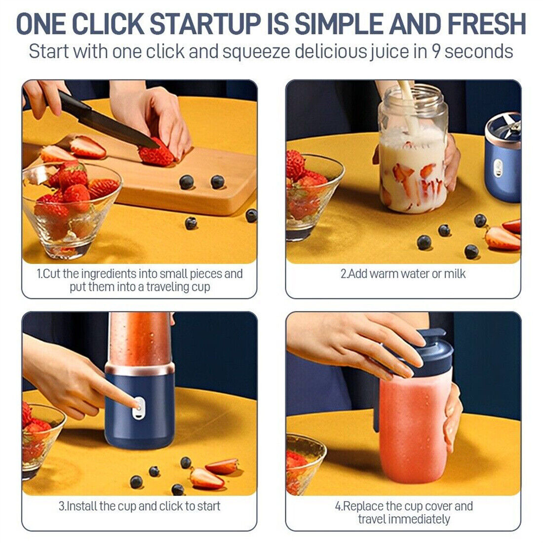 Electric Juice Maker Portable Blender 400ml