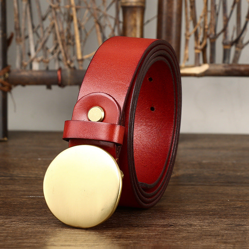 Fashion Smooth Round Buckle Belt