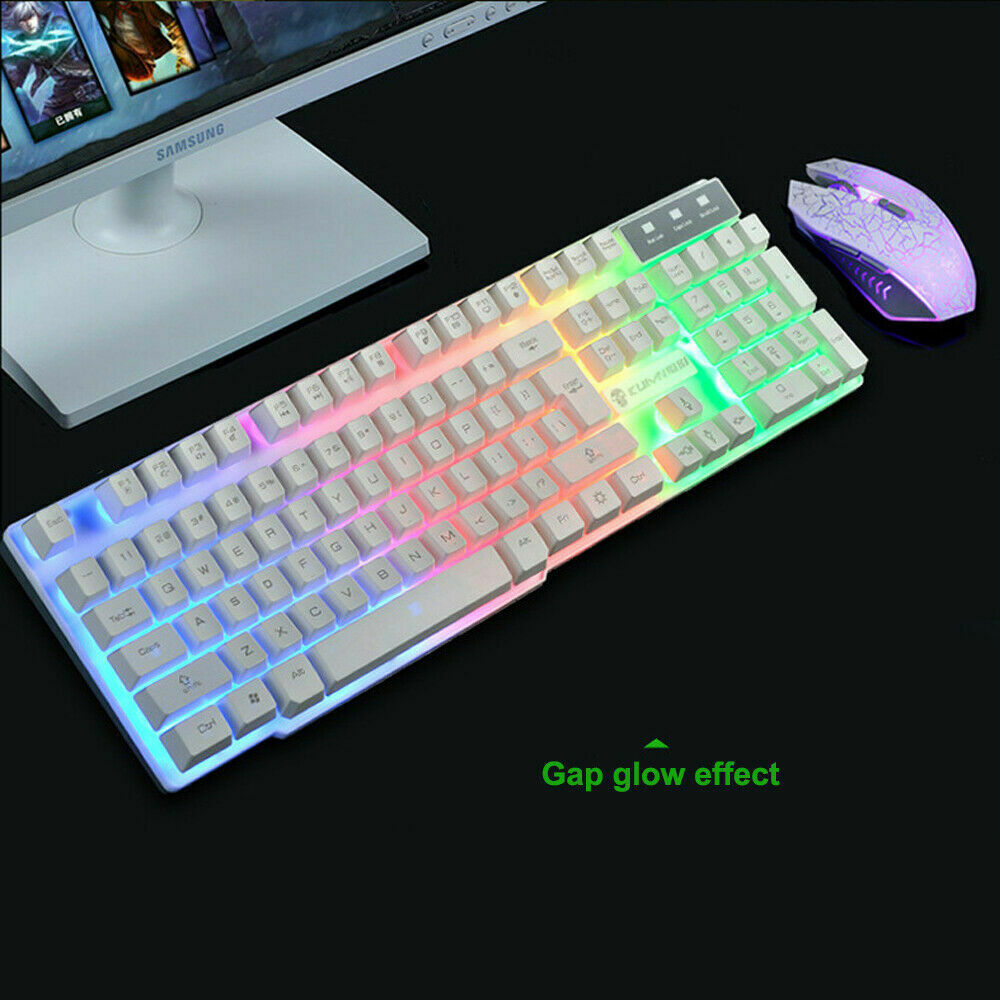 Gaming Mechanical Feeling Keyboard LED Backlit Mouse With Pad