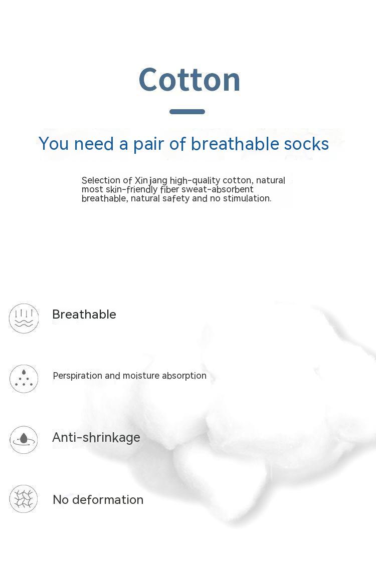 Socks Sweat-absorbent Antibacterial Deodorant Cotton