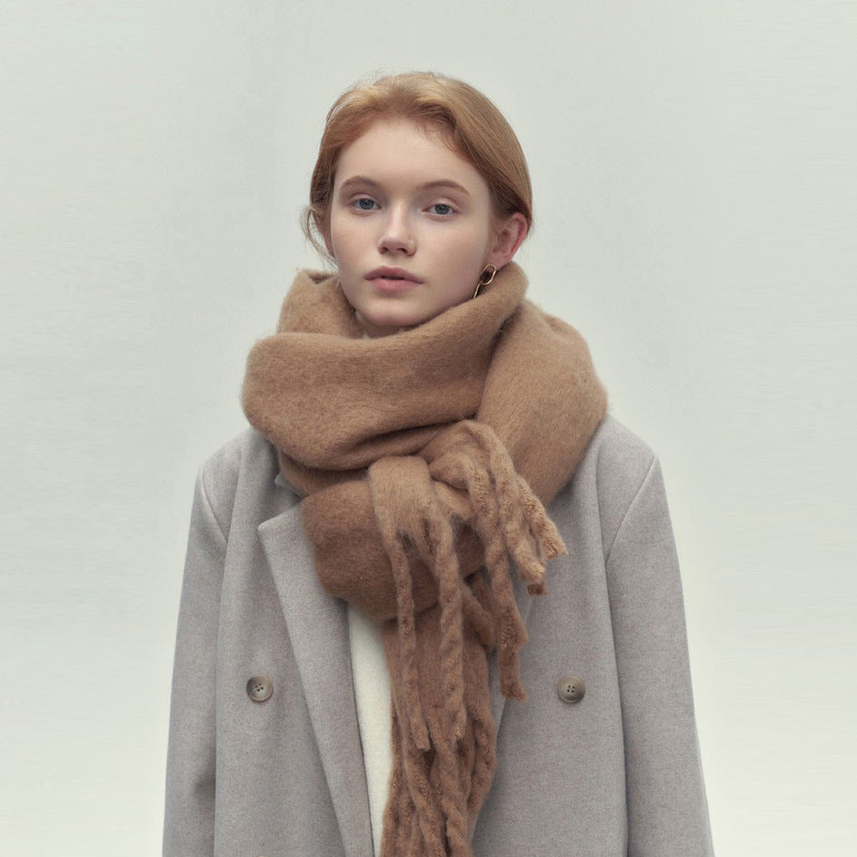 Soft Glutinous Idle Style Thermal Long Scarf