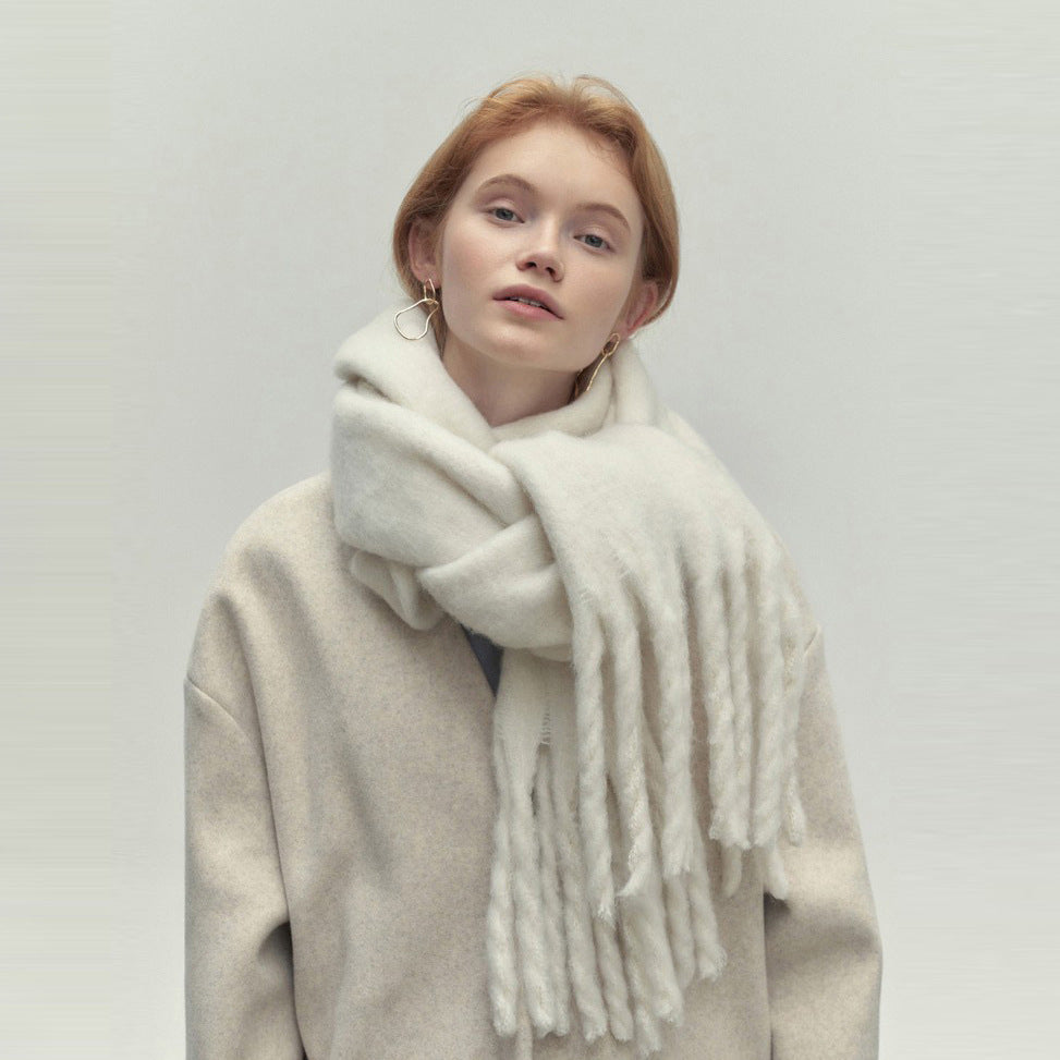 Soft Glutinous Idle Style Thermal Long Scarf