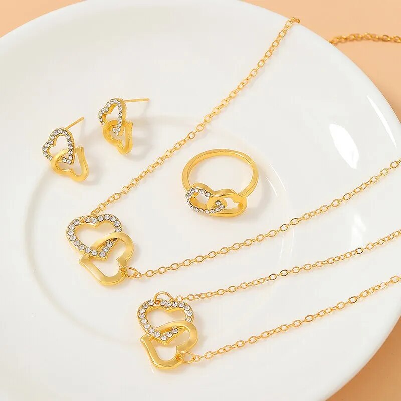 Heart Shaped Jewelry Sets 5Pcs