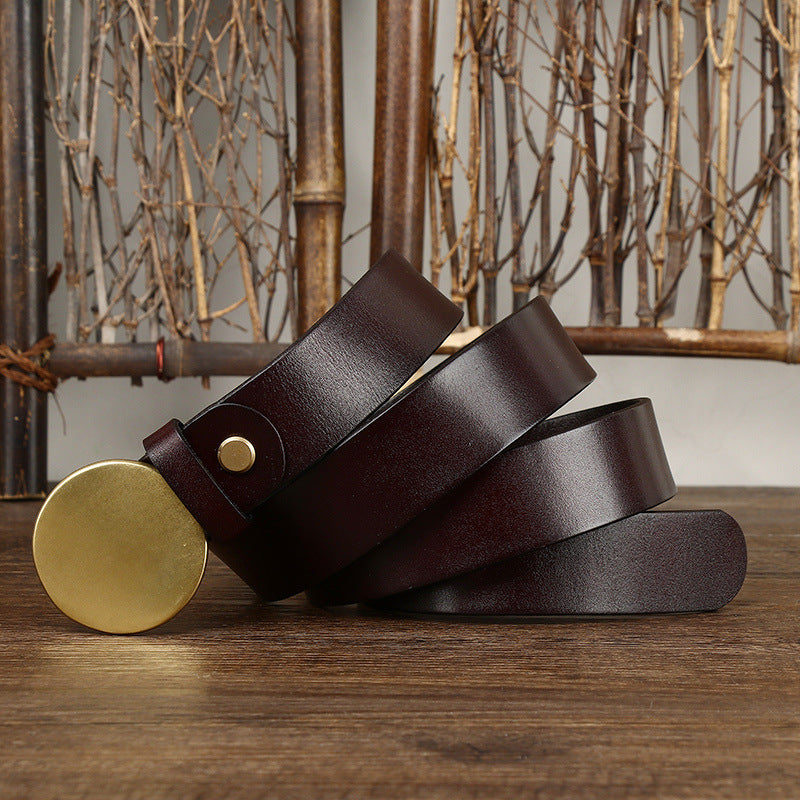 Fashion Smooth Round Buckle Belt