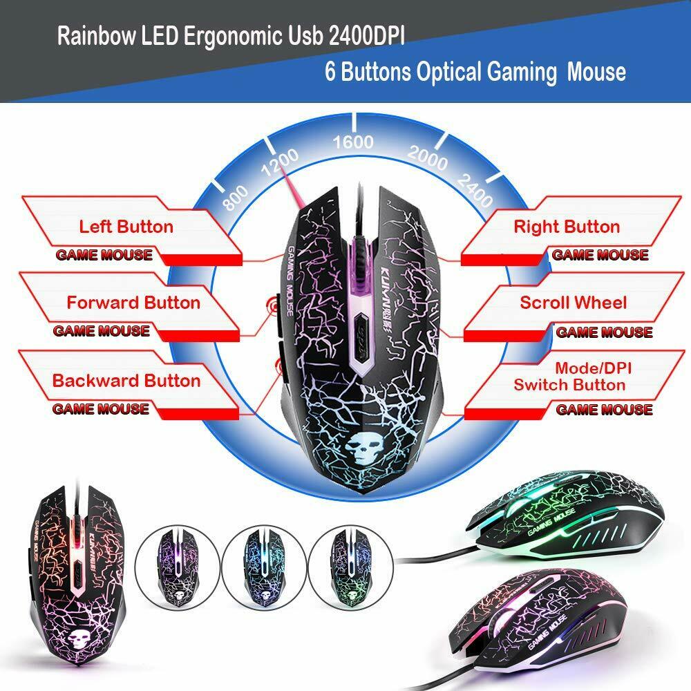 Gaming Mechanical Feeling Keyboard LED Backlit Mouse With Pad