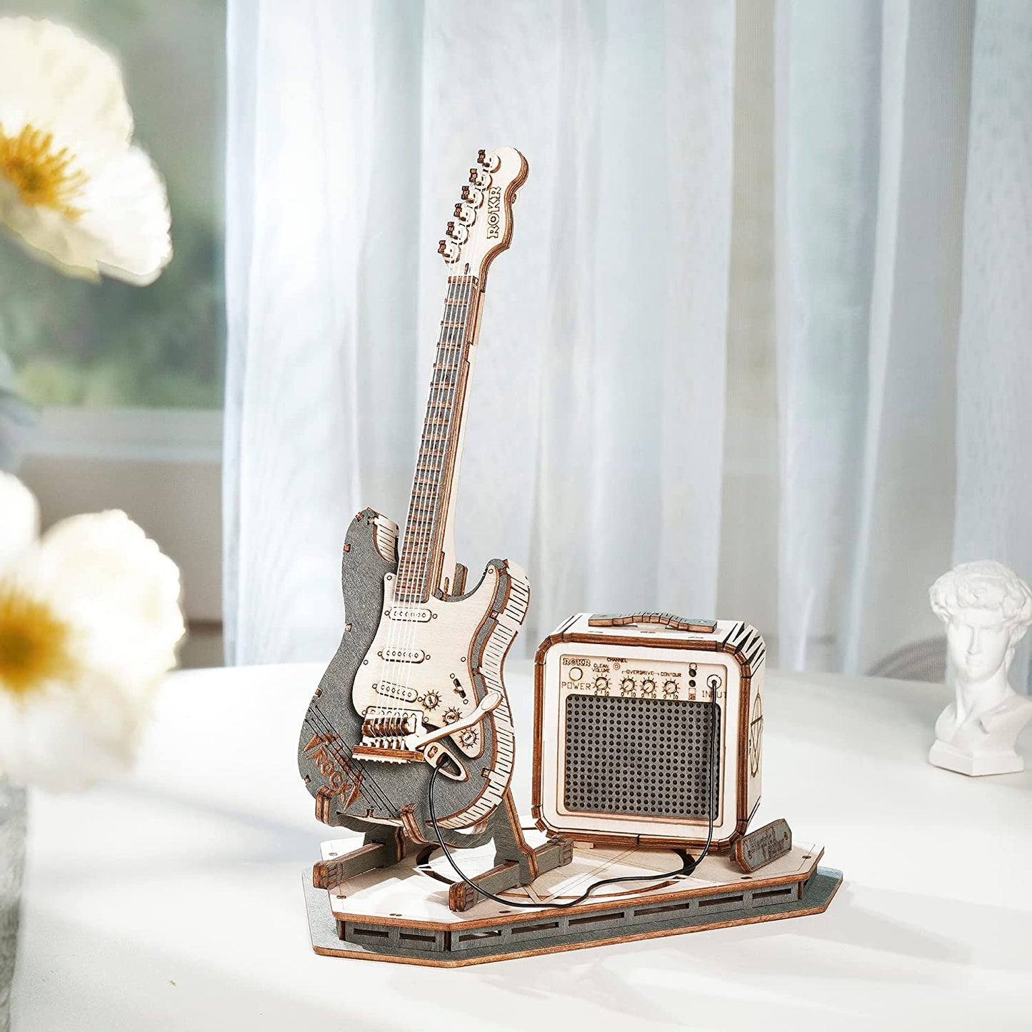 Robotime ROKR™ Electric Guitar Model Block Set 3D Wooden Puzzle