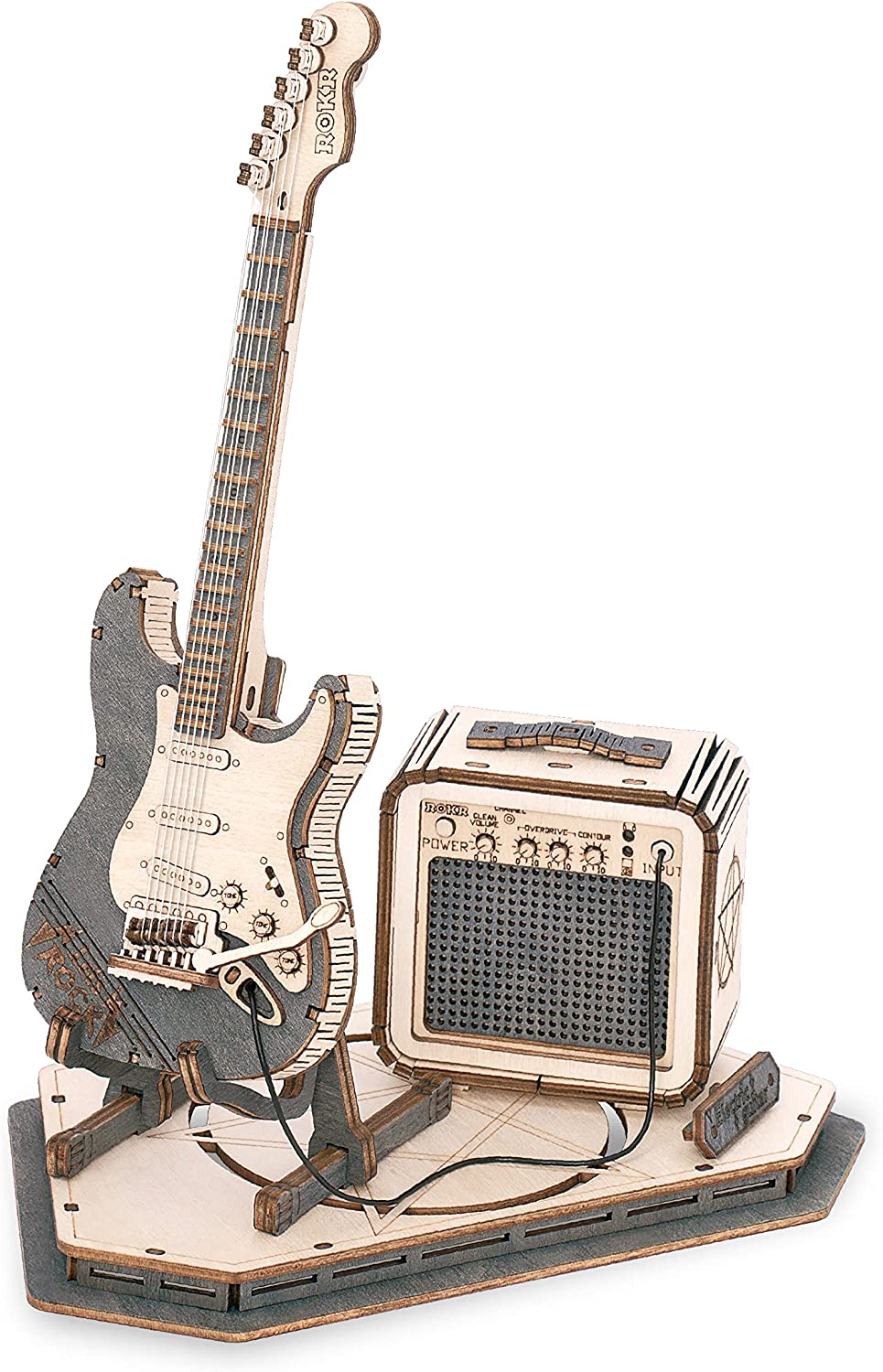 Robotime ROKR™ Electric Guitar Model Block Set 3D Wooden Puzzle