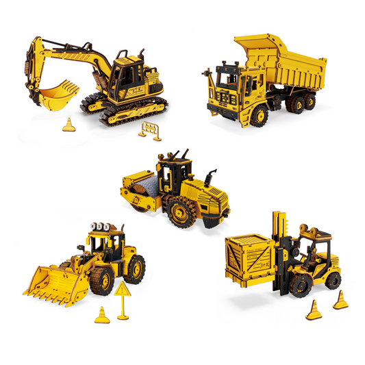 Robotime Rokr Construction Vehicles Truck Toys Set 3D