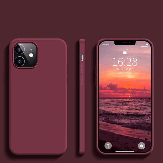 Solid Color Simple Liquid Silicone Phone Case