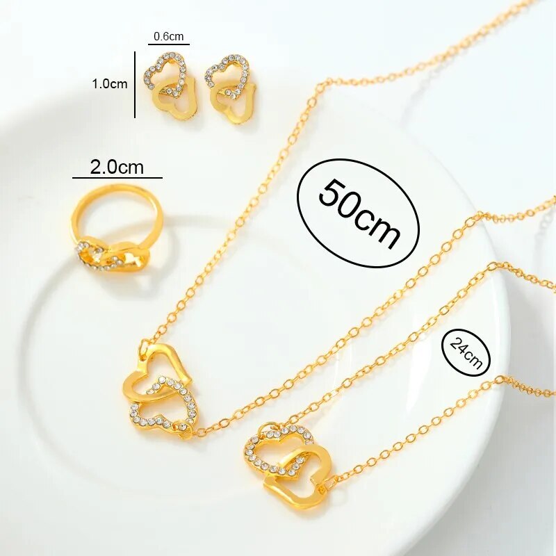 Heart Shaped Jewelry Sets 5Pcs