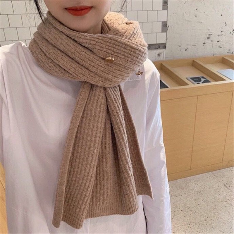 Warm Versatile Knitted Scarf Shawl