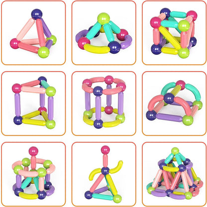 Magnetic Building Blocks Set For Kids Ages 3, Educational Learning 128PCS.